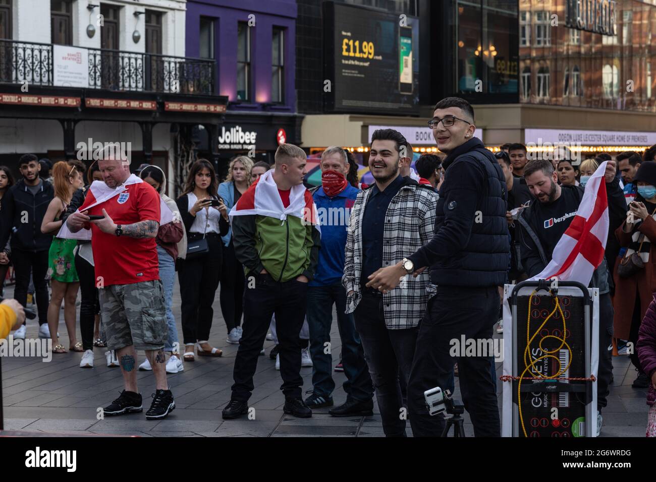 London Leicester Square Euros Celebrations Stockfoto