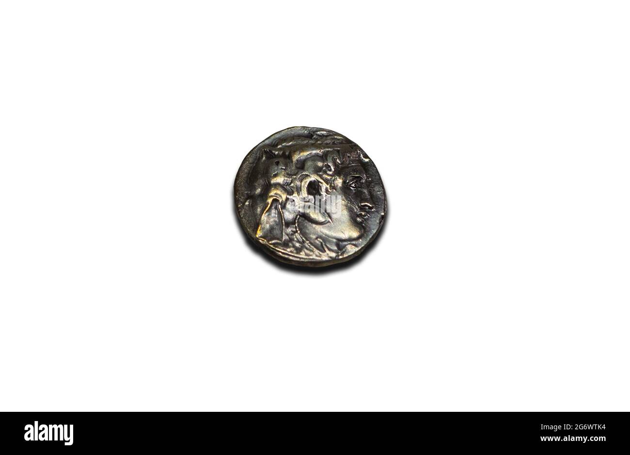 Tetradrachme von Ptolemäus I. mit Porträt Alexander des Großen Silbers. Alexandria, 310 v. Chr. National Archaelogical Museun Stockfoto