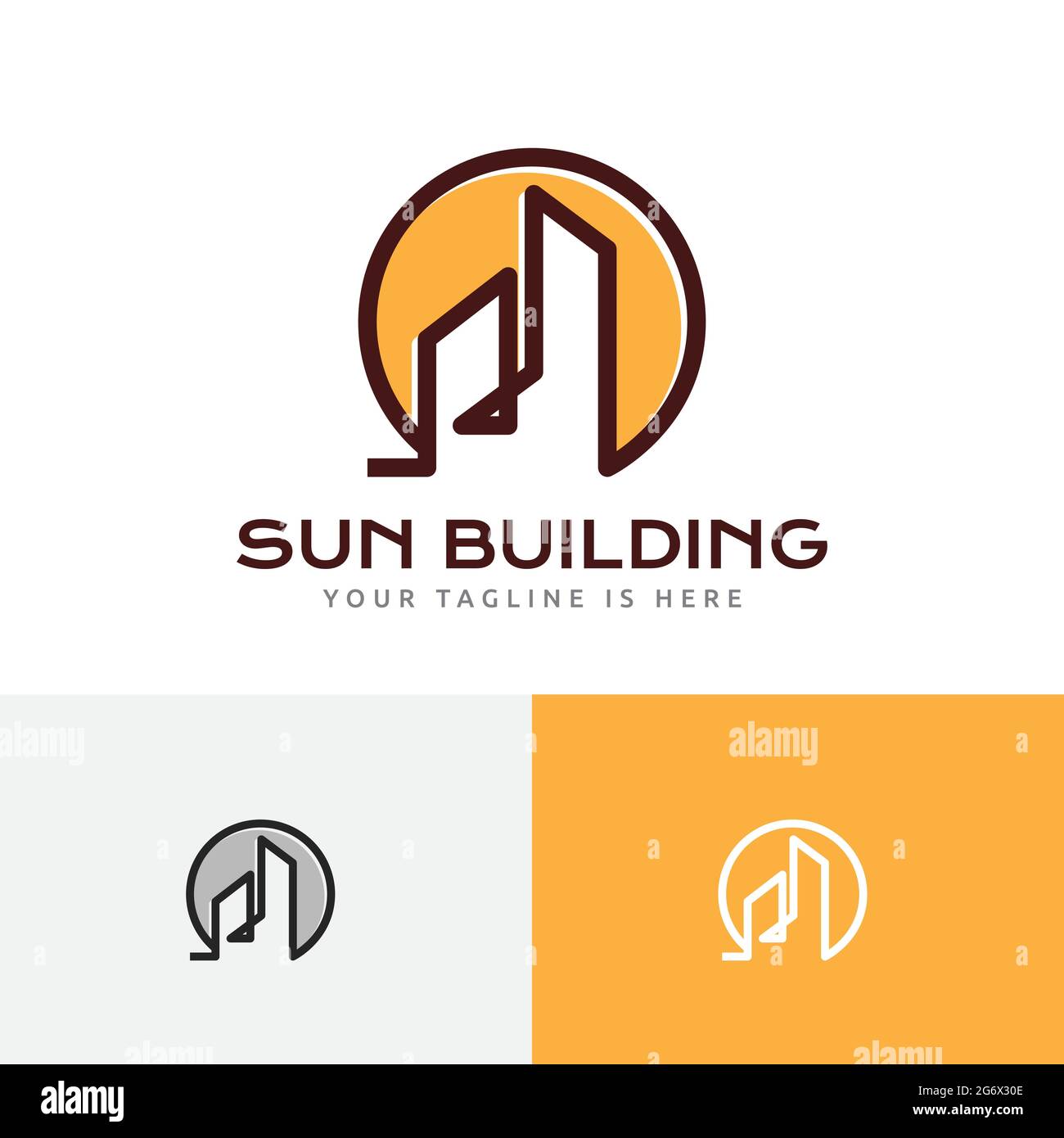 Sun Building City Abstract Real Estate Business Logo Stock Vektor