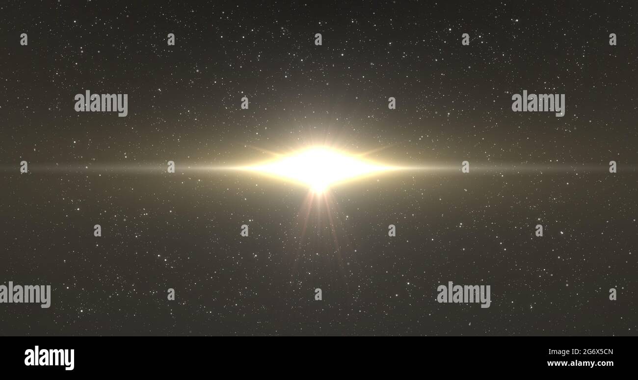 Leuchtend goldener Lichtfleck, der am Nachthimmel leuchtet Stockfoto