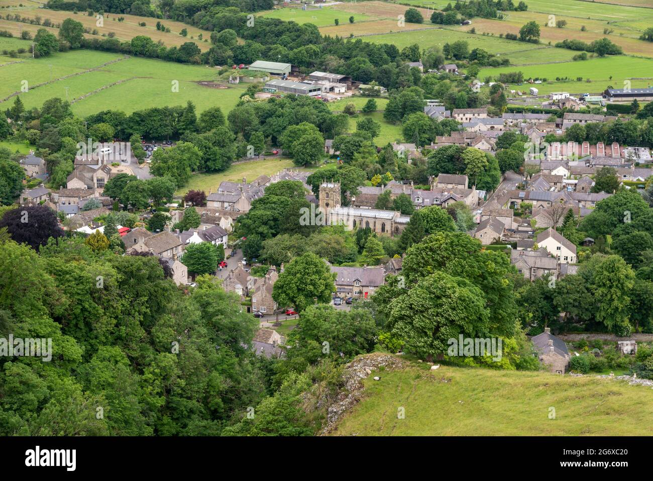 Das Dorf Castleton im Hope Valley, Peak District, Derbyshire, England. Stockfoto