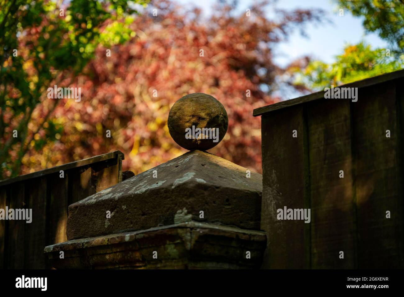 Eingezäunter Garten Bawdsey Suffolk England Stockfoto