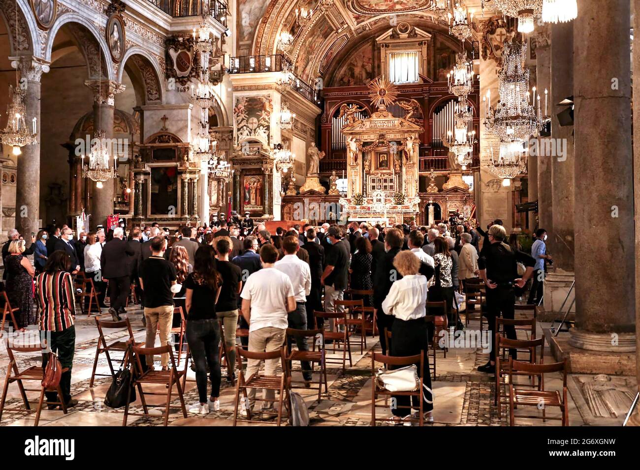 Roma, Campidoglio, chiesa ARA COELI, funerali di Rafaella Carrà Stockfoto