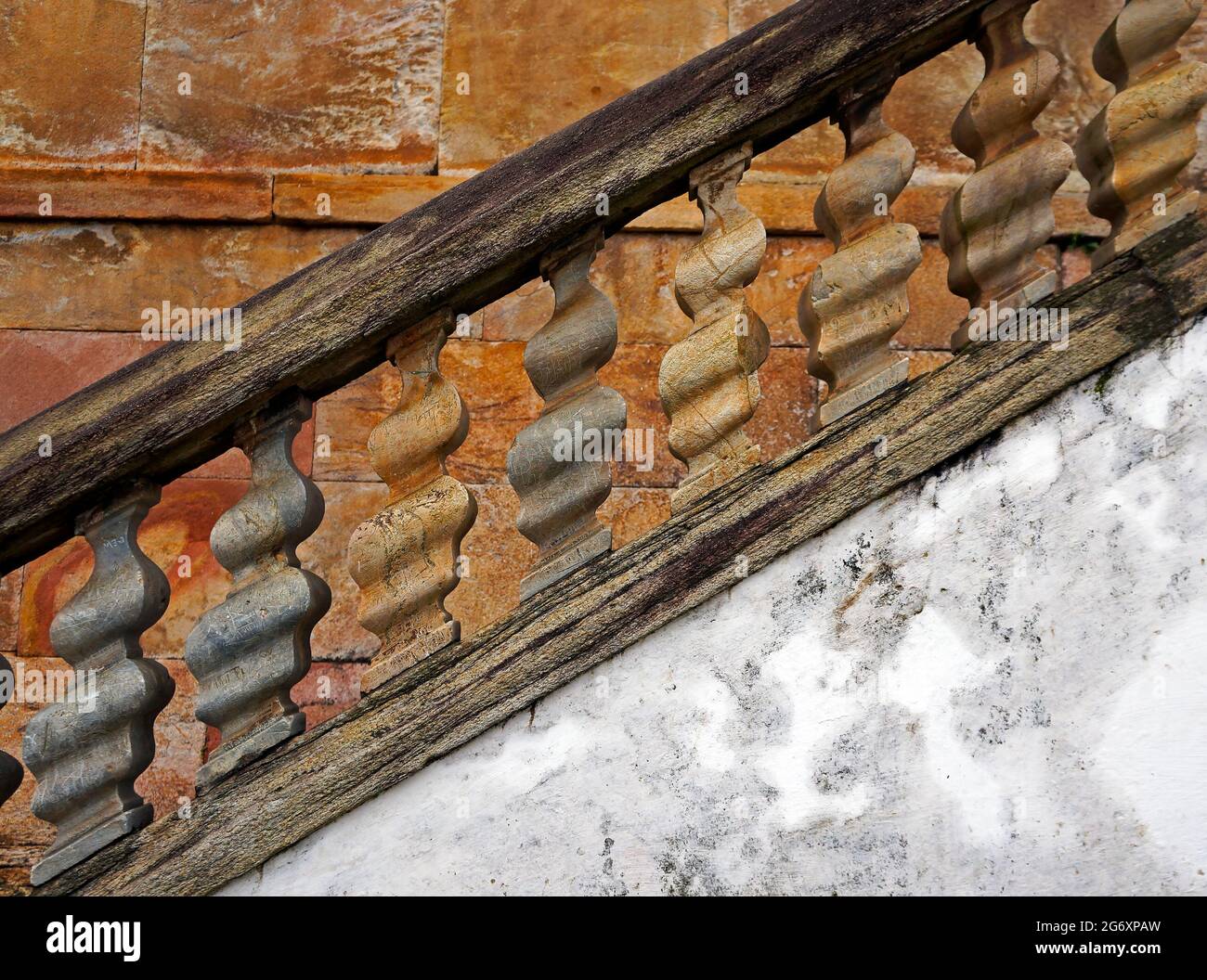 Barockbalustrade in Ouro Preto, Brasilien Stockfoto