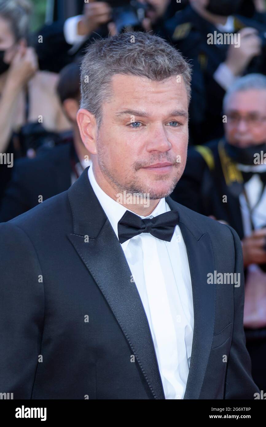 Matt Damon nimmt an der Filmvorführung „Stillwater“ während der 74. Jährlichen Filmfestspiele von Cannes am 8. Juli 2021 in Cannes, Frankreich, Teil. (Foto von Franck Bonham/imageSPACE/Sipa USA) Stockfoto