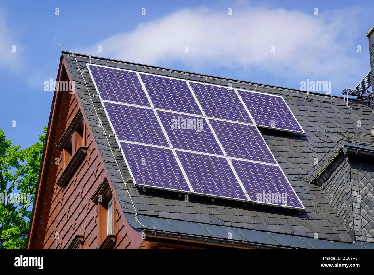 Solardach, Seiffen, Sachsen, Deutschland Stockfoto