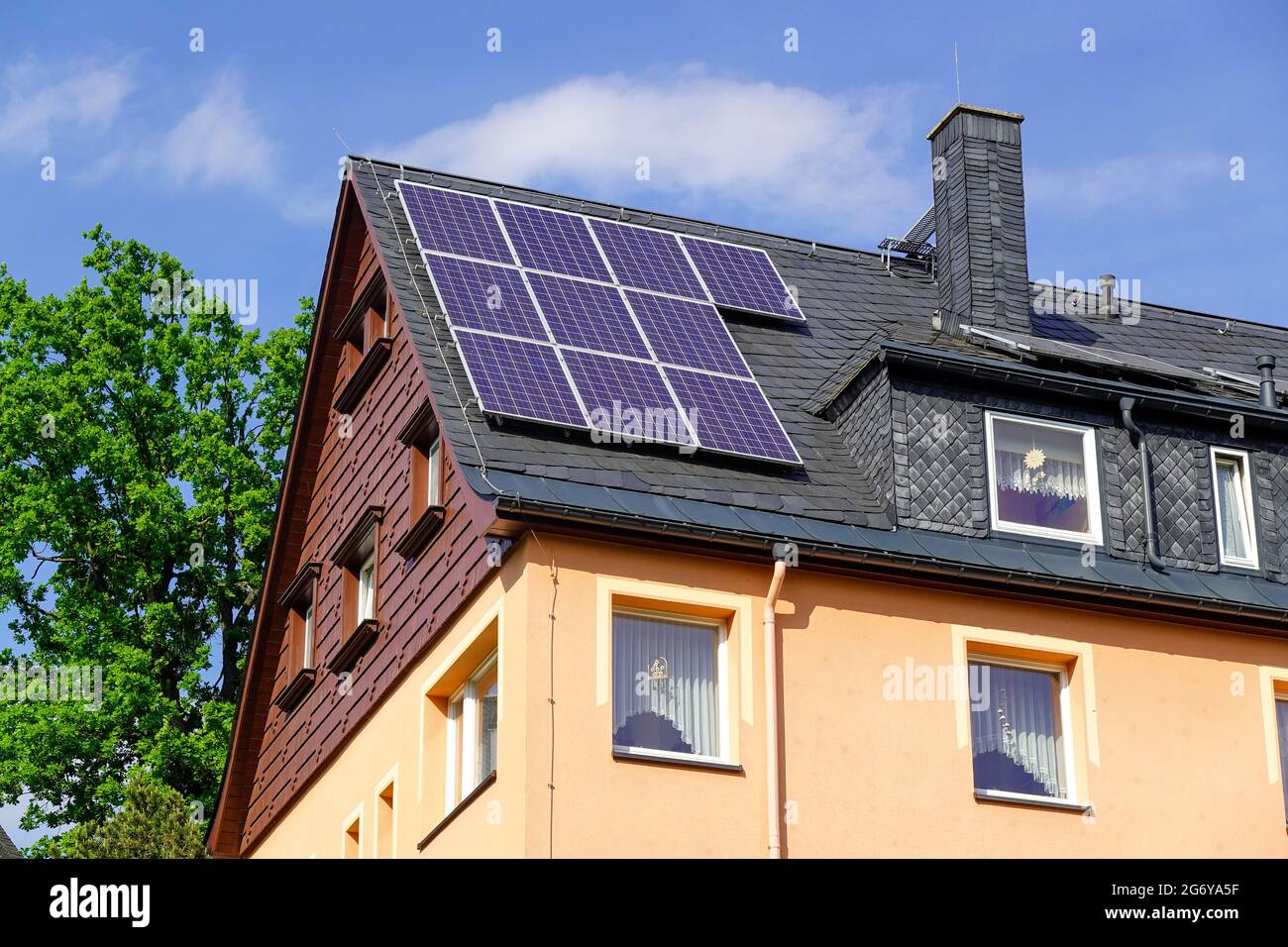 Solardach, Seiffen, Sachsen, Deutschland Stockfoto