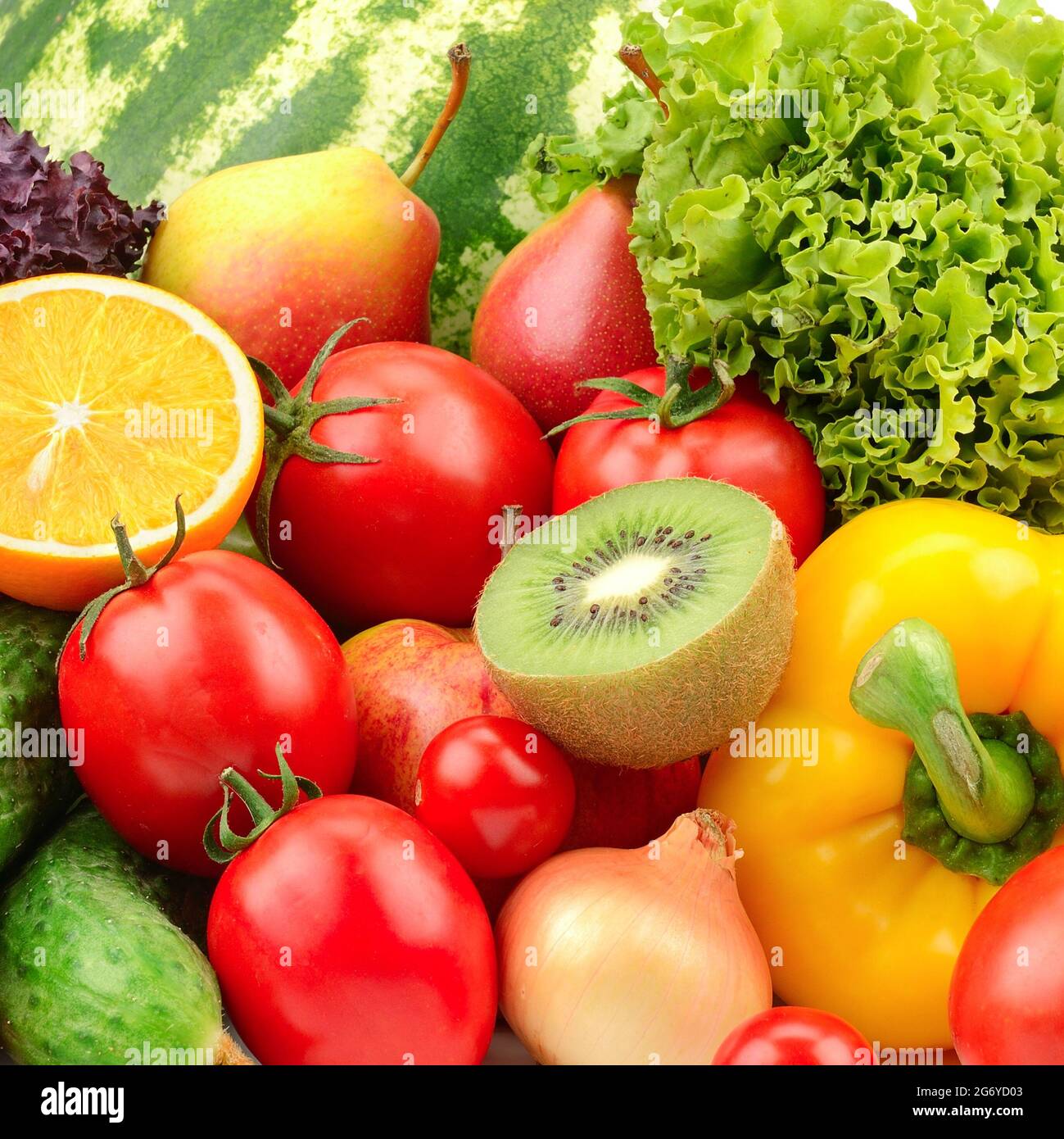Obst und Gemüse Hintergrund Stockfoto