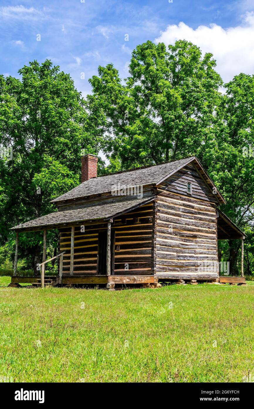 Robert Scruggs House, Cowpens National Battlefield, Gaffney, South Carolina. Robert Scruggs Haus in Cowpens Robert Scruggs heiratete Catherin Stockfoto