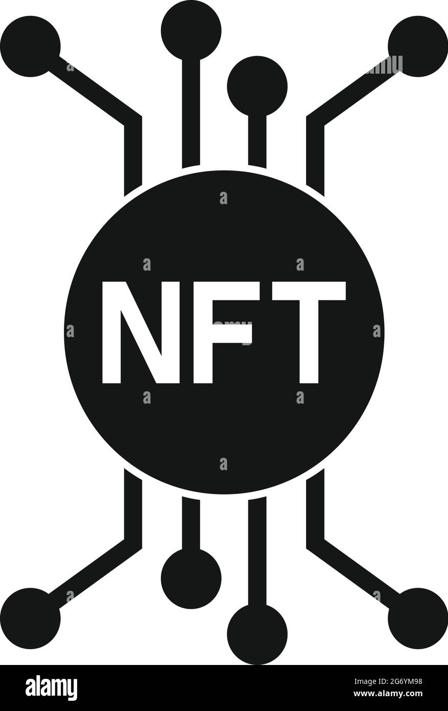 Einfacher Vektor mit NFT-Symbol. Token-Blockchain Stock Vektor