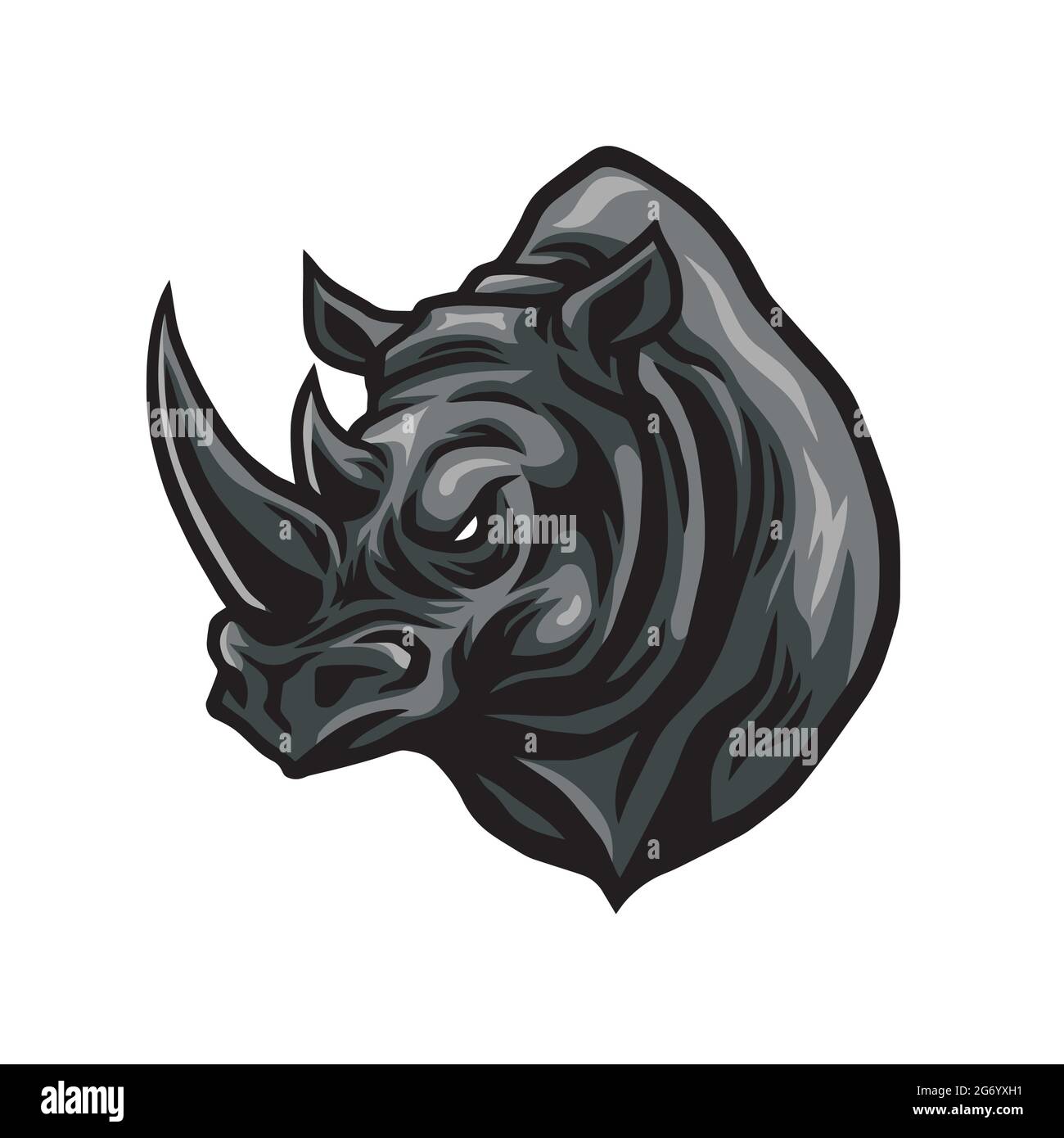 Rhino Head Vektor Logo Design Stock Vektor