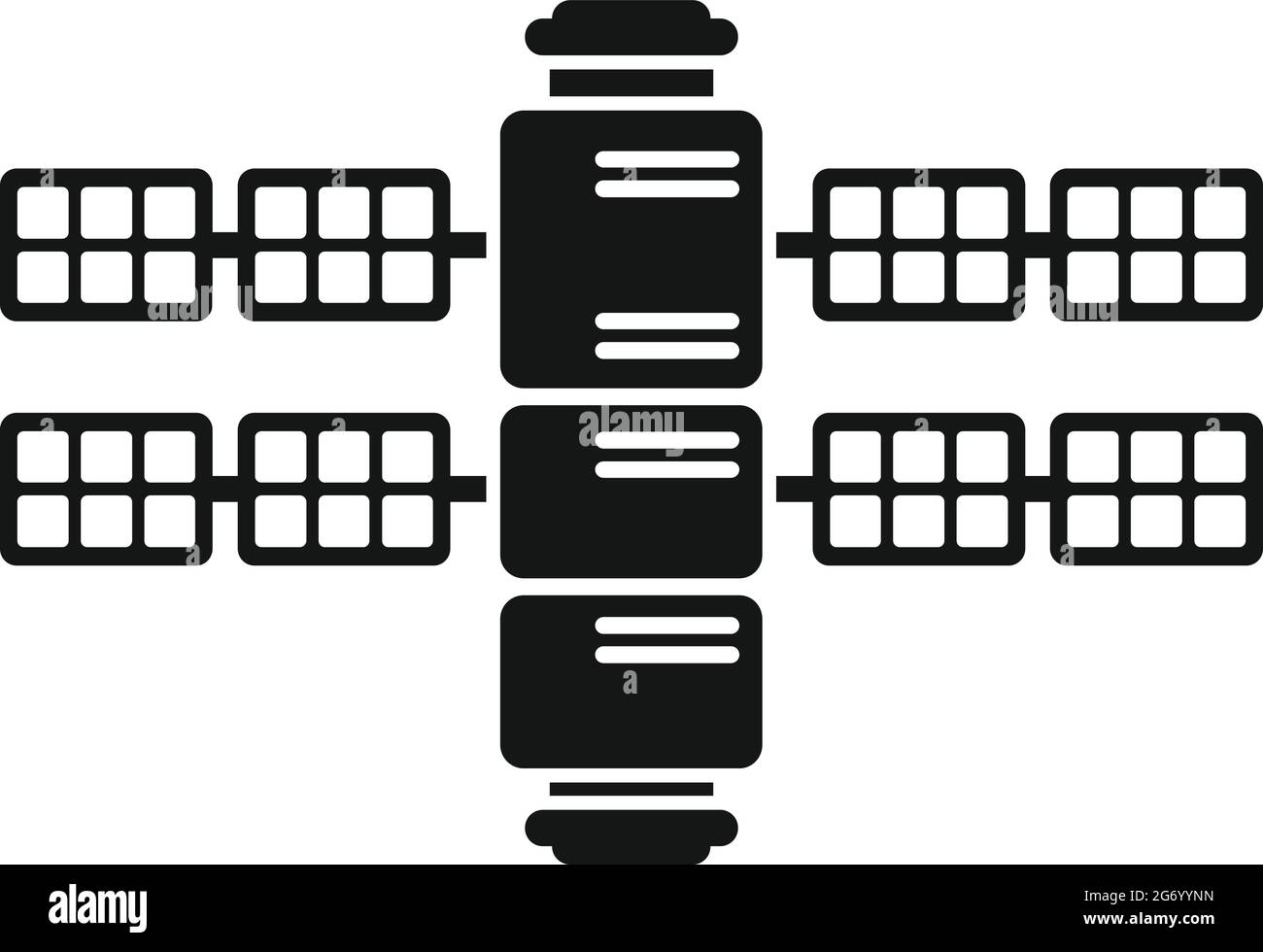 Raumstation Symbol einfacher Vektor. Internationaler Satellitensender Stock Vektor