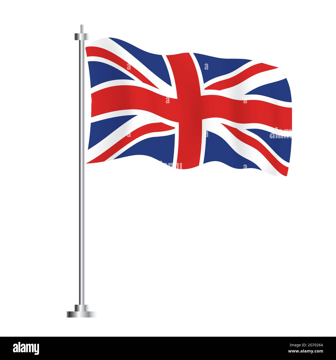 Flagge Großbritannien. Isolierte Wellenflagge des Landes Großbritannien. Vektorgrafik. Unabhängigkeitstag. Stock Vektor