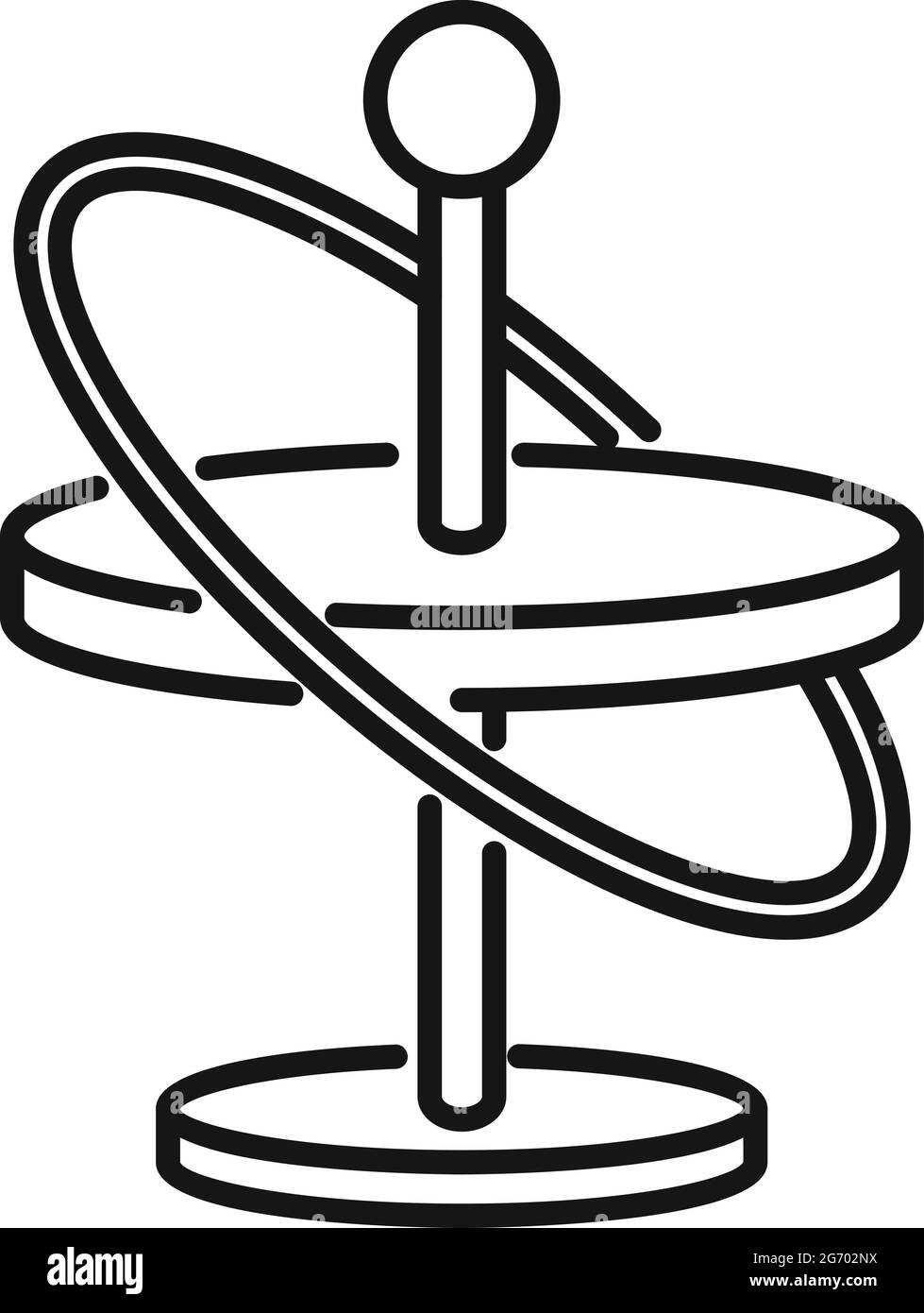 Umrissvektor für Gyroskop-Symbol. Die Dynamik des Telefons Stock Vektor