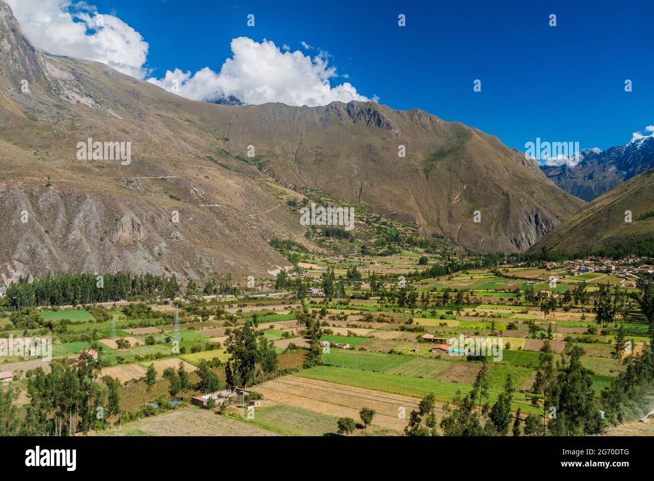 Heiliges Tal der Inkas in der Nähe von Ollantaytambo, Peru Stockfoto