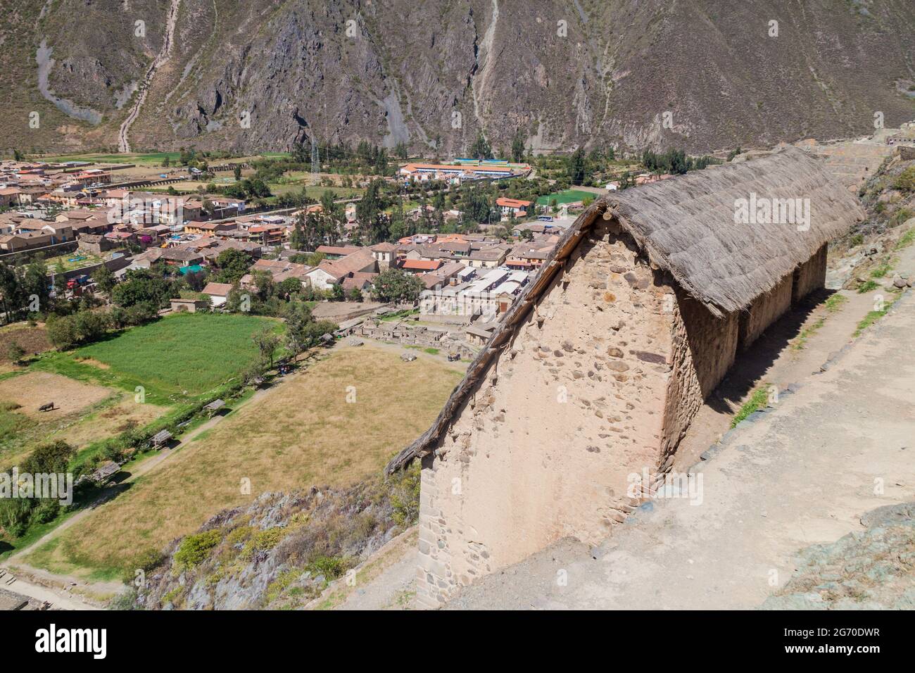 Inka-Ruinen von Ollantaytambo, Heilige Tal der Inkas, Peru Stockfoto