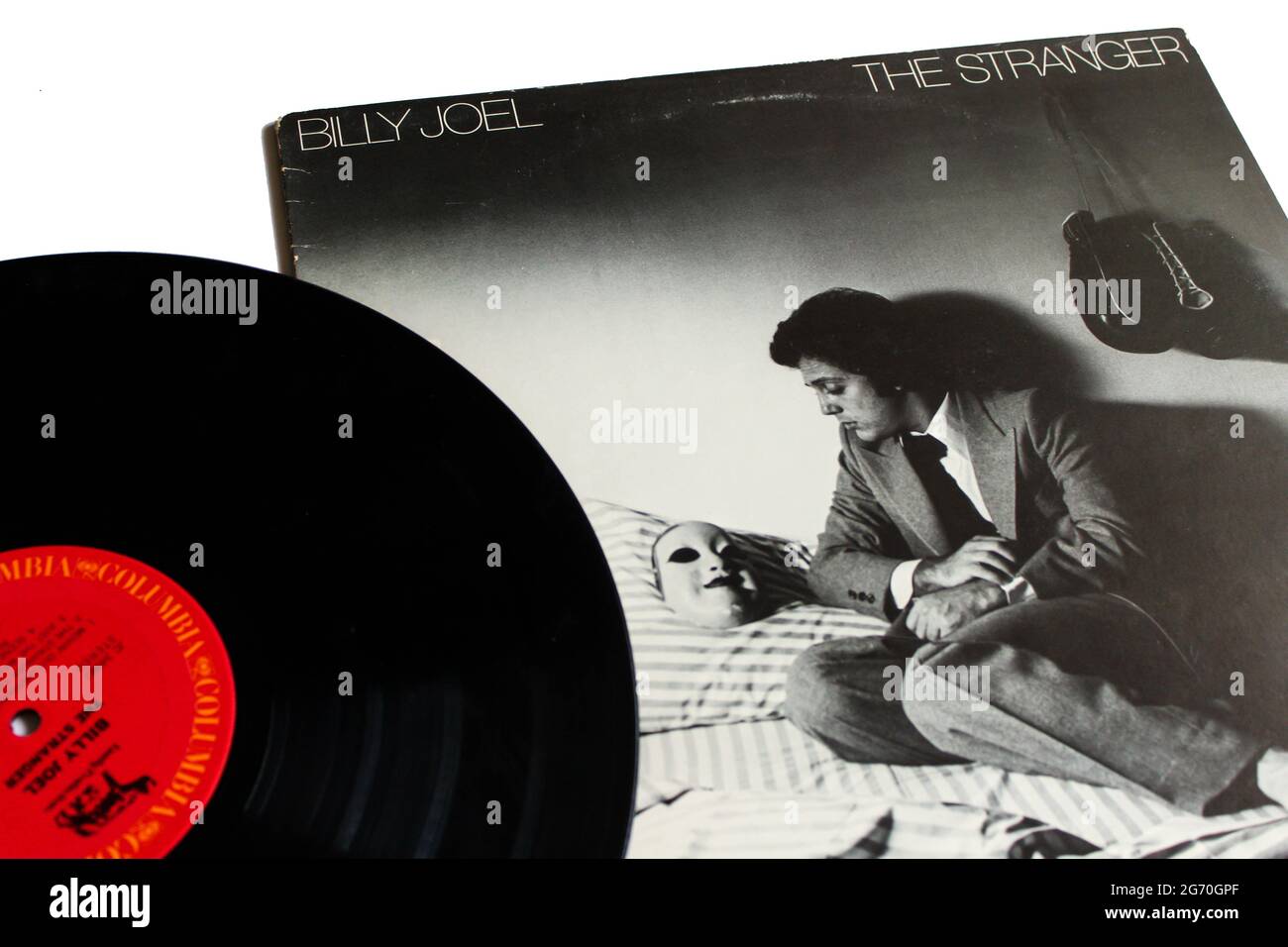 Pop-Rock und Soft-Rock-Künstler, Billy Joel Musikalbum auf Vinyl-Schallplatte. Titel: The Stranger Album Cover Stockfoto