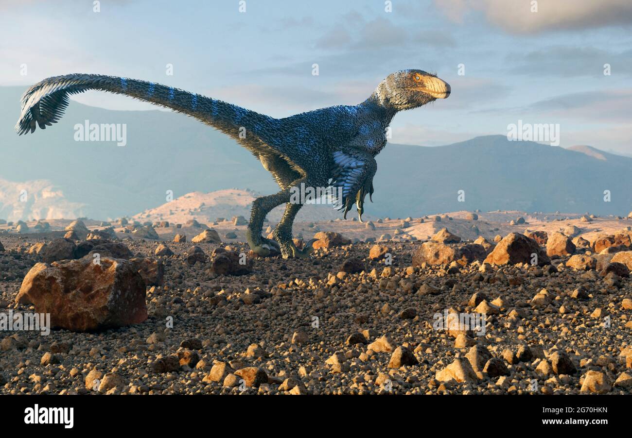 Kunstwerk des Dinosaurier Dineobellators Stockfoto