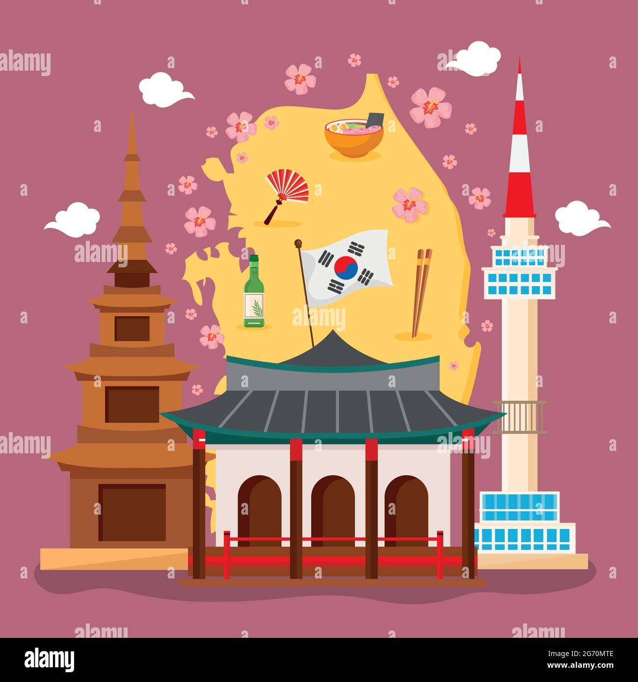 koreanisches Kulturposter Stock Vektor