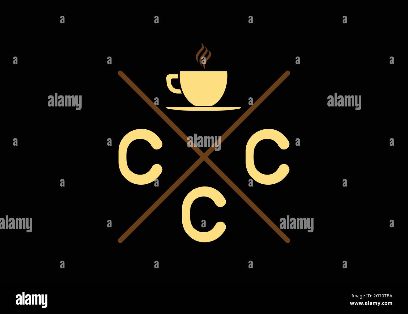 Initial Monogram Letter CCC Logo Design Vektor Vorlage 3C Vintage Coffee Cup Letter Logo Design CCC Coffee Shop Logo Design Stock Vektor