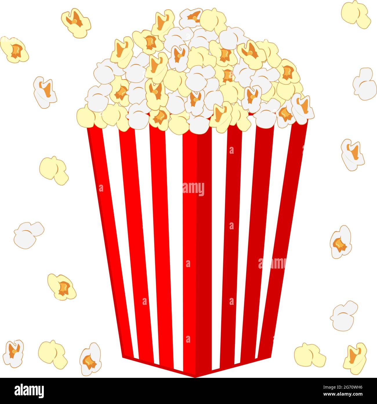 Popcorn Illustration Vektor isoliert auf weißem Hintergrund Stock Vektor
