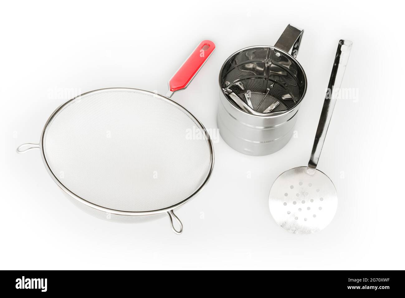 Isolierter Satz von Küchenwerkzeugen Stockfoto