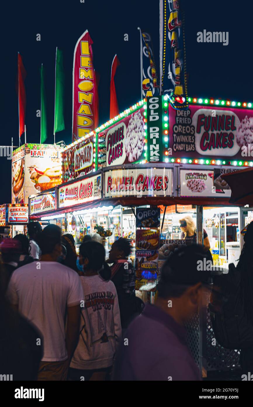 Festival Food Vendor von der New Jersey State Fair. Stockfoto
