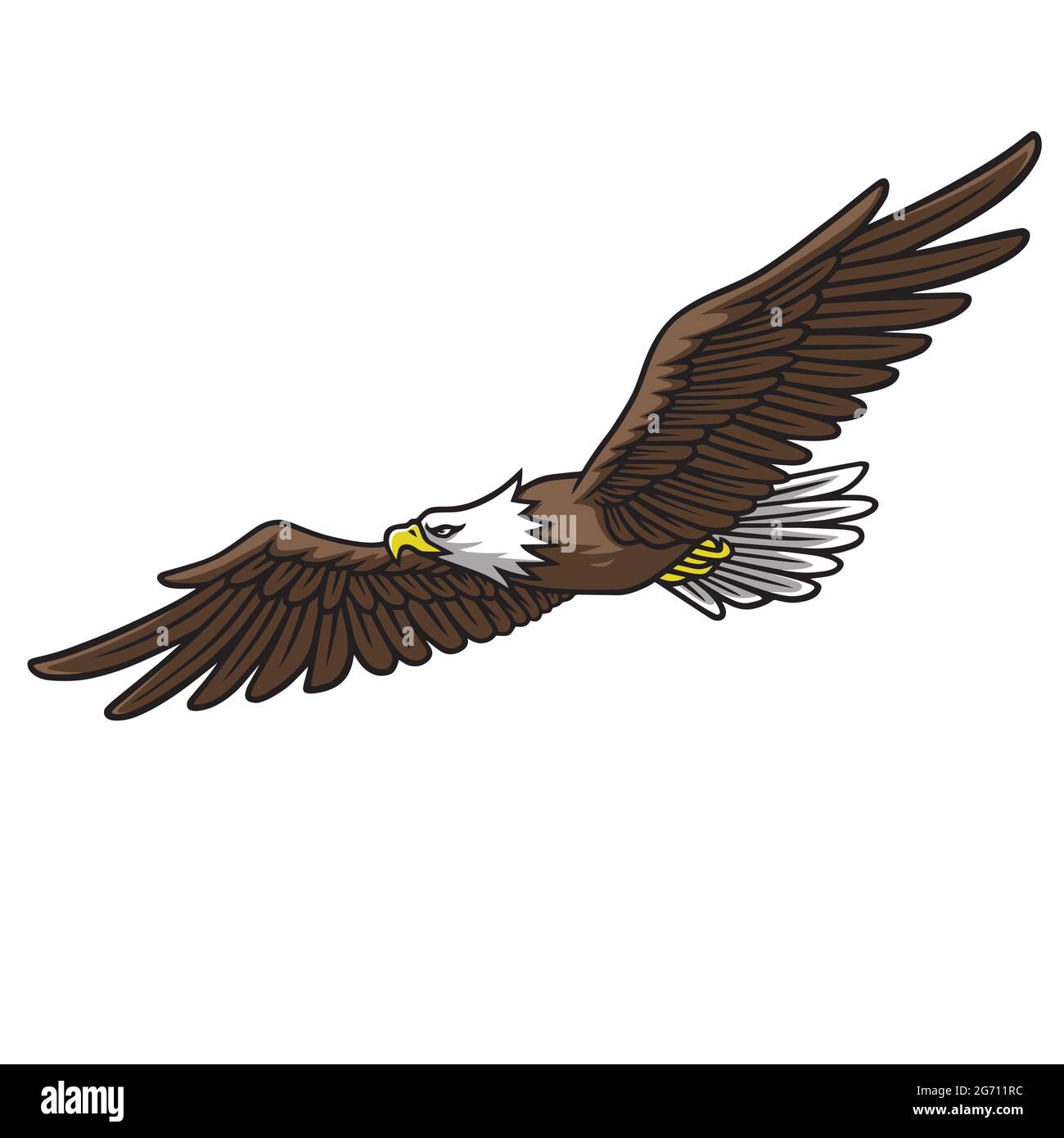 Eagle Mascot Logo Spread Wings Vektorgrafik Stock Vektor