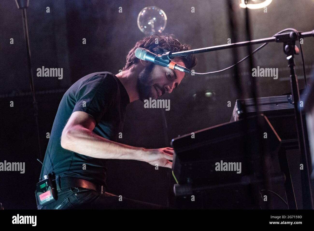 Italien. Juli 2021. Daniele Ghiandoni durante Fast Animal and Slow Kids - Dammi piu Tempo (Il Tour Acustico), Konzert in Bellaria Igea Marina (RN), Italia, 09 luglio 2021 Credit: Independent Photo Agency Srl/Alamy Live News Stockfoto