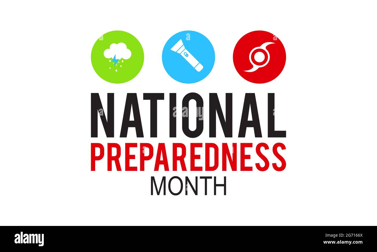National Preparedness Month (NPM) Vektorbanner, Poster, Karte, Hintergrunddesign. Wird jedes Jahr am september beobachtet. Stock Vektor