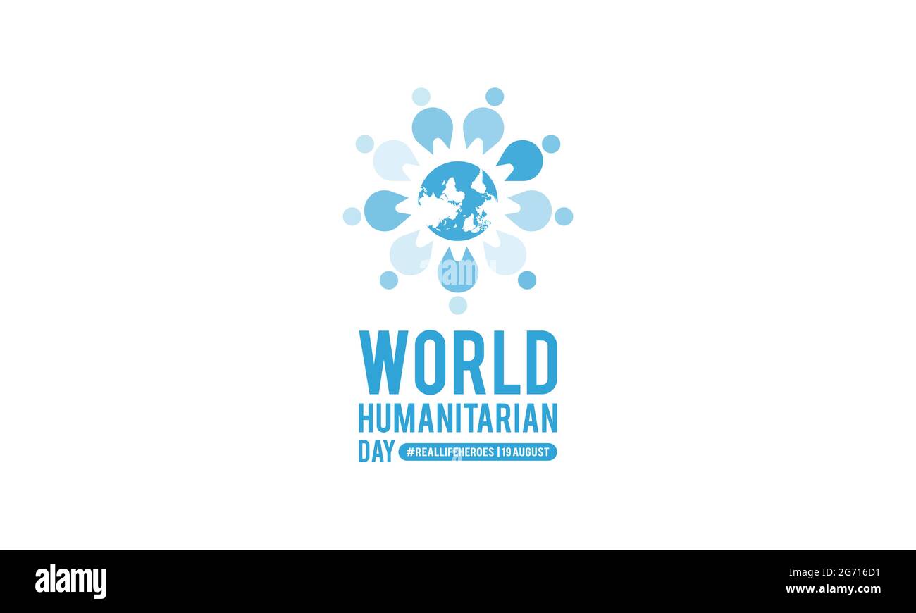 Vorlage für Vektorbanner zum Sensibilisierungsmonat für den humanitären Welttag, beobachtet am august Stock Vektor