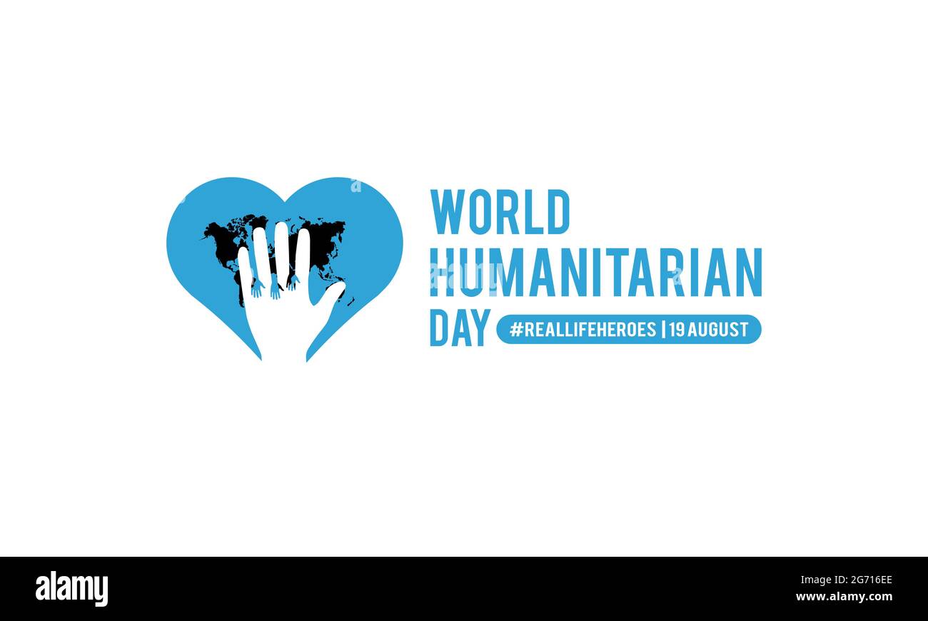 Vorlage für Vektorbanner zum Sensibilisierungsmonat für den humanitären Welttag, beobachtet am august Stock Vektor