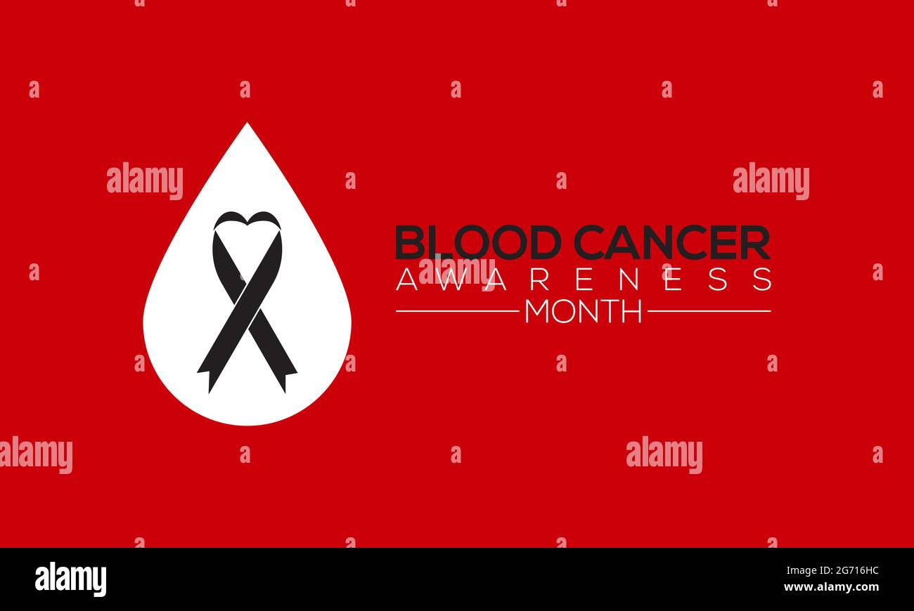Banner zum Monat des Blutkrebsbewusstseins, Hintergrunddesign. Bemühungen zur Bekämpfung von Blutkrebs, einschließlich Leukämie, Lymphom, Myelom und hodgkin-Krankheit. Stock Vektor