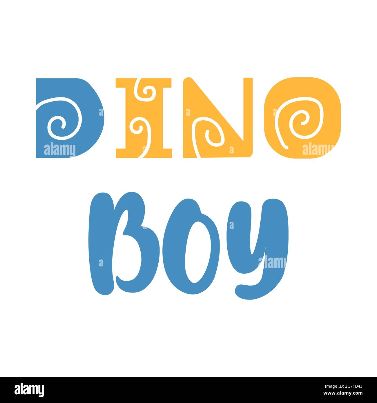 Cartoon Dino Jungen-T-Shirt-Druck. Vektorgrafik. Stock Vektor