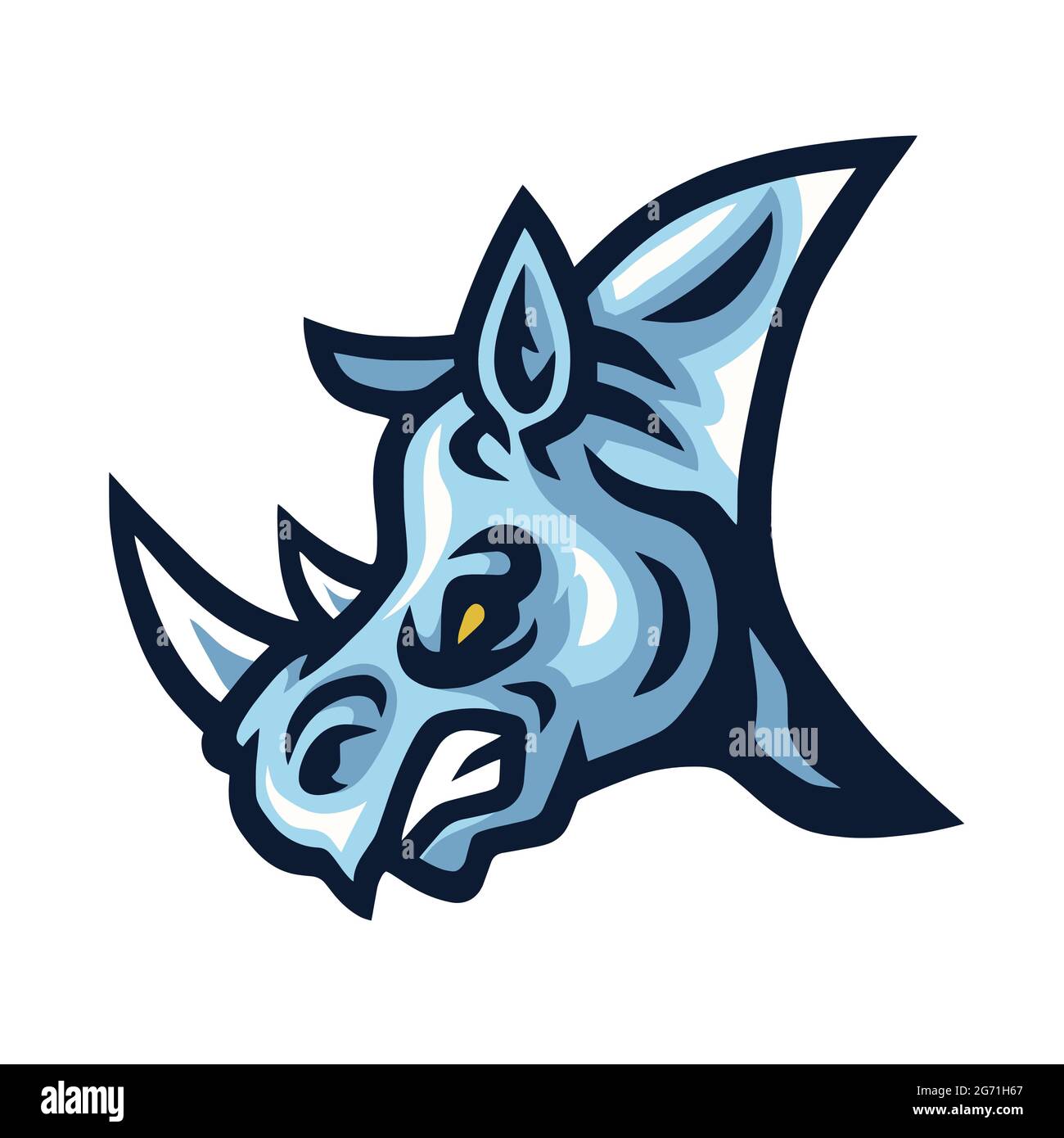 Rhino Head Logo - Vektormascot Stock Vektor