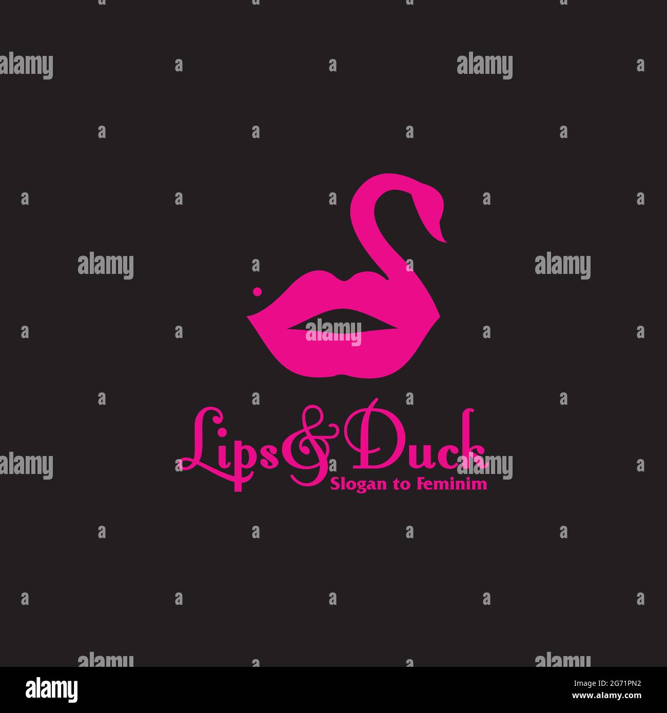 Lippen & Ente Vector Logo Design Inspiration Stock Vektor