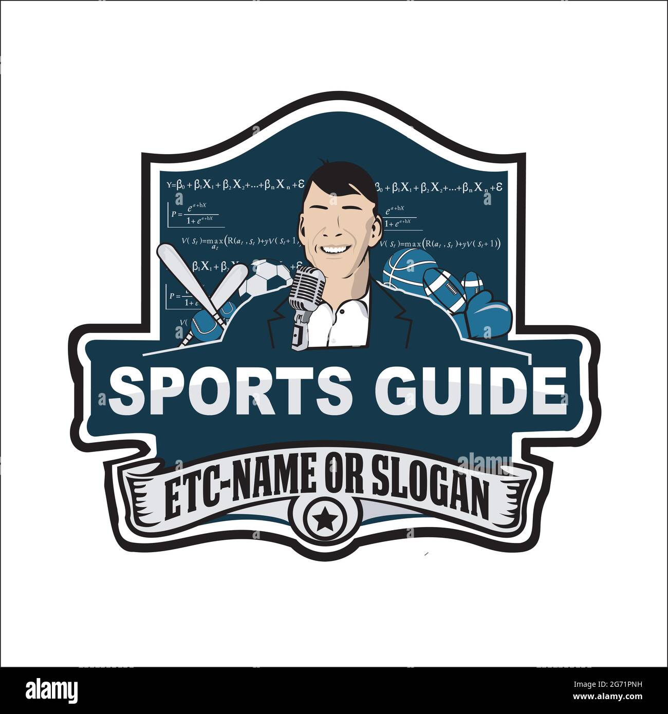 Sportguide Sport Logo exklusive Designinspiration Stock Vektor