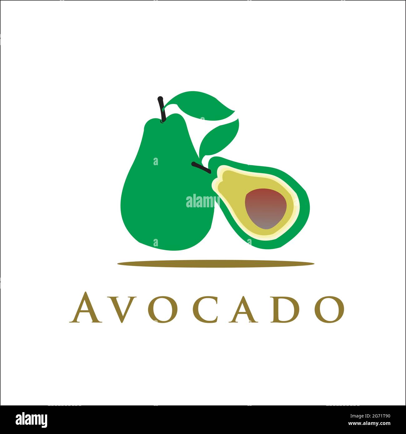 Exklusive Designinspiration mit Avocado-Logo Stock Vektor