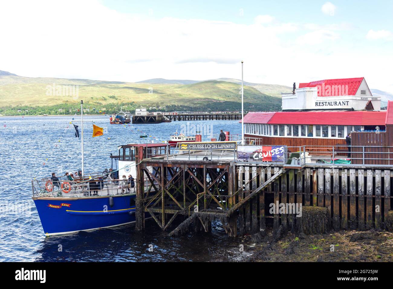 „Souters Lass“, Loch Linnhe, Town Center Pier, Fort William, Highland, Schottland, Vereinigtes Königreich Stockfoto