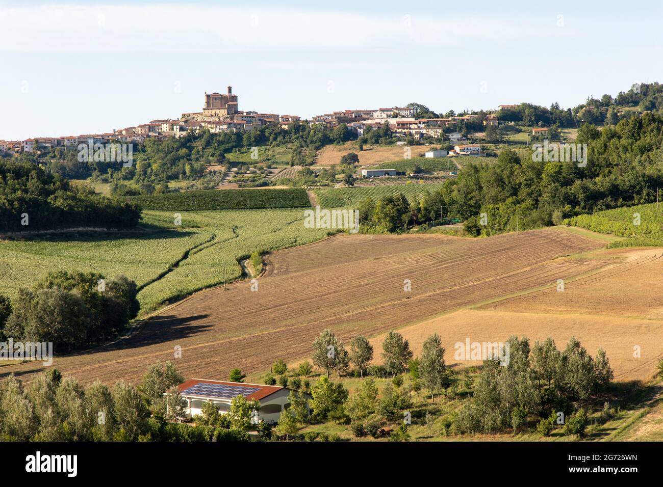 Treville Monferrato Panoramablick auf das Land Stockfoto