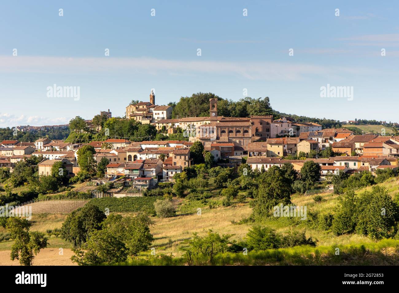 Dorf Sala Monferrato Italien sonniger Tag Stockfoto