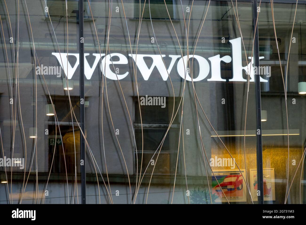 WeWork Logo WeWork Bürogebäude in Prag Tschechische Republik Europa Stockfoto