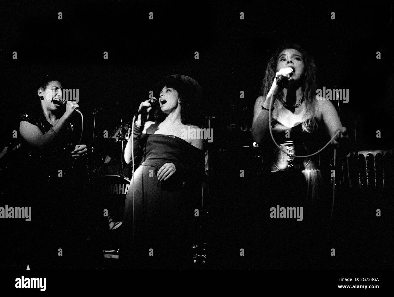 Kim Nazarian, Caprice Fox und Sara Kreiger, Ronnie Scott &#x2019;s Jazz Club, Soho, London, 9.89. Stockfoto