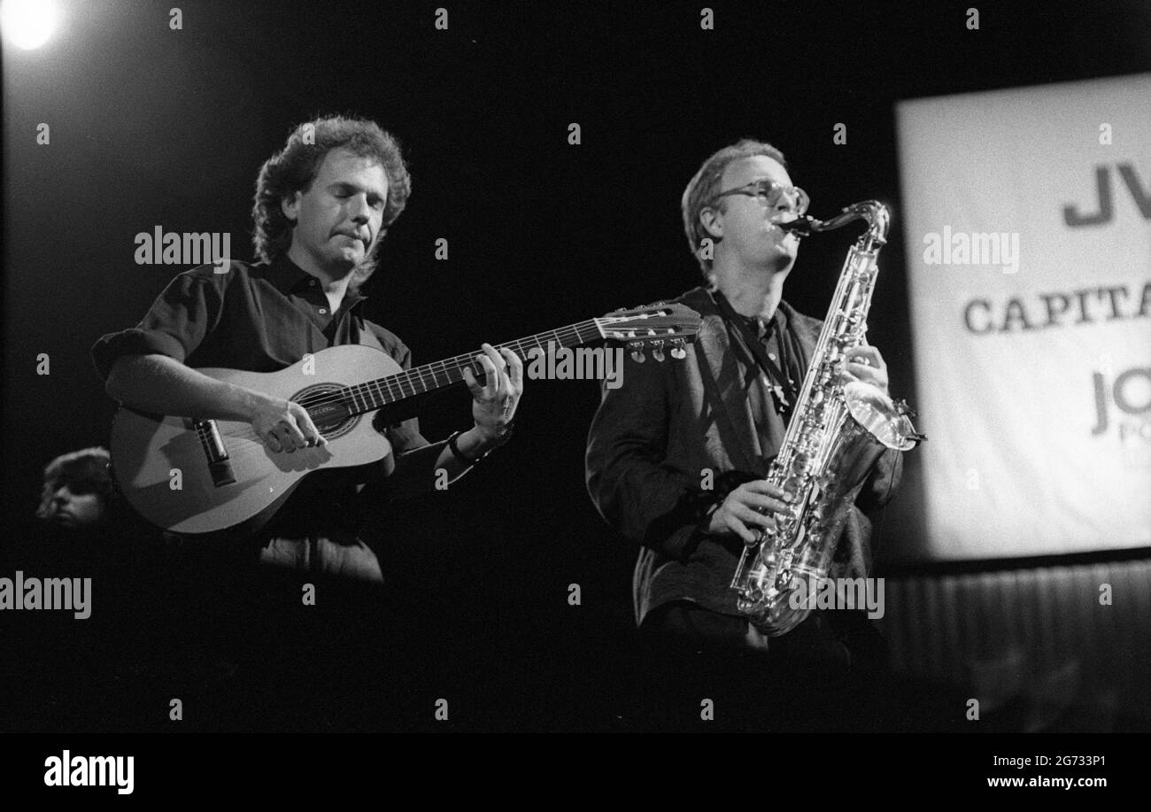 Lee Risenour und Tom Scott, JVC Capital Jazz Festival, Royal Festival Hall, London, 7.88. Stockfoto