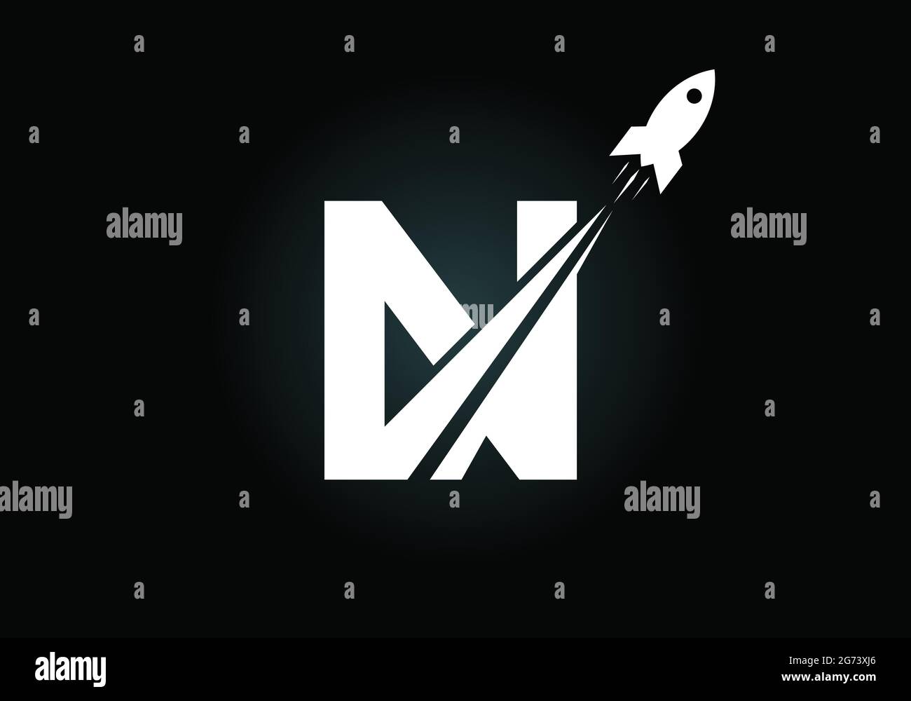Initial N Monogram Letter Alphabet mit einem Rocket Logo Design. Raketensymbol. Schrift-Emblem. Moderner Vektor-Logotyp für Geschäfts- und Firmenidentität. Stock Vektor