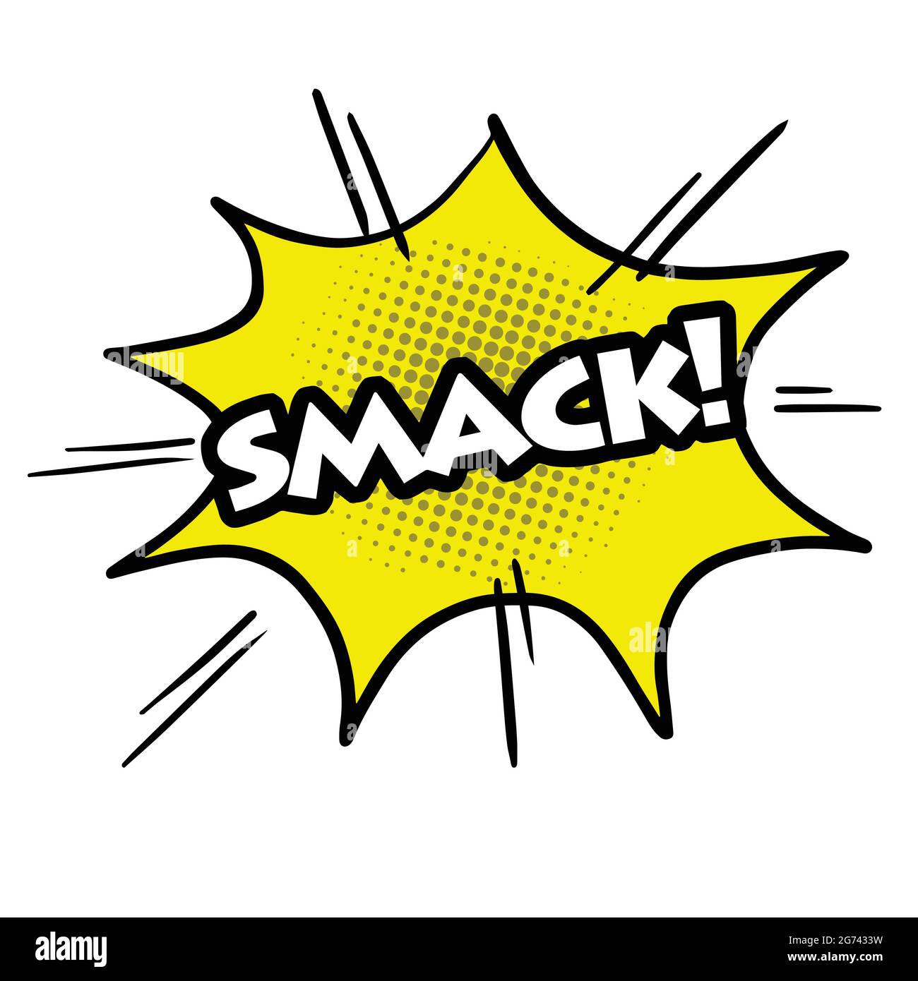 Comic Speech Bubble Pop Art Handgezeichnetes Smack Emotion Vector Design Stock Vektor