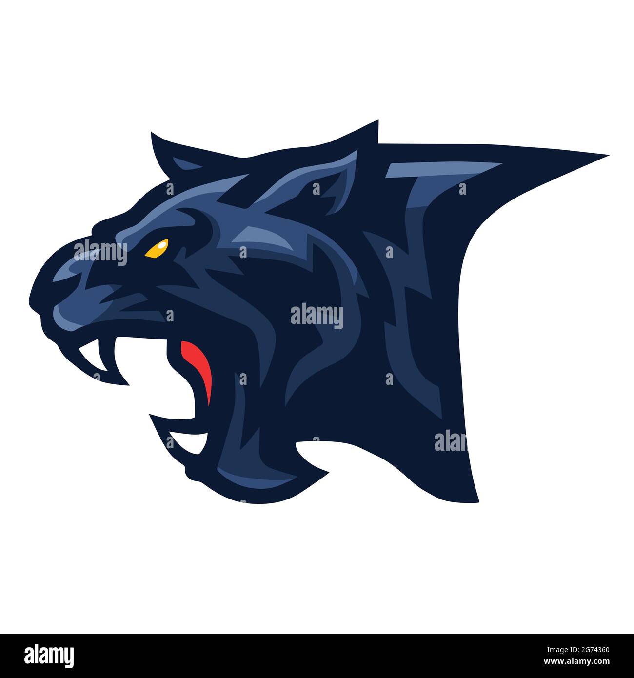 Schwarzer Panther Jaguar Kopf Logo Vektor Sport Esports Maskottchen Stock Vektor