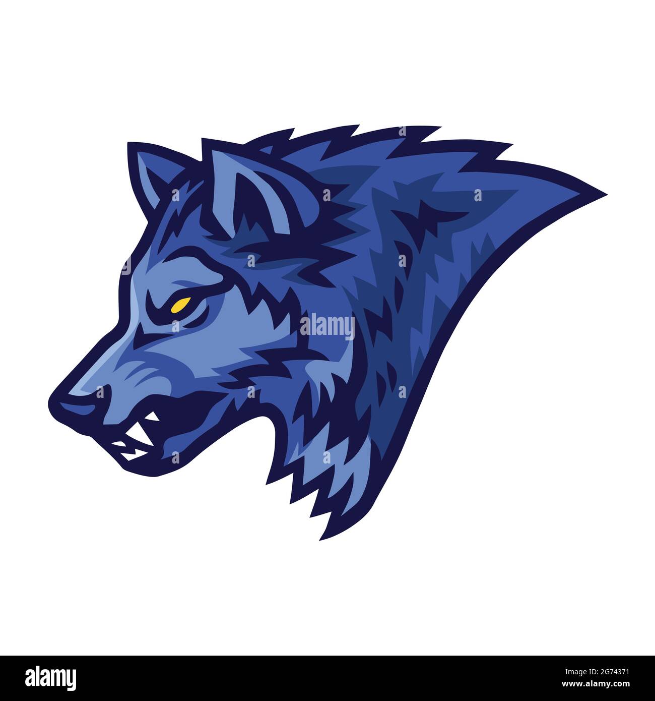 Wolf Logo von Sport Maskottchen Design Vorlage Vektor Illustration Stock Vektor