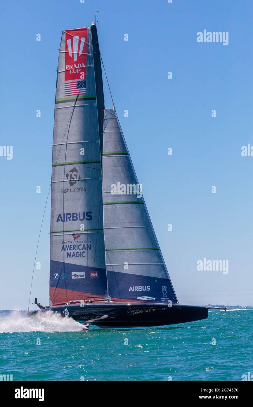 American Magic im Halbfinale des Prada Cups, 30. Januar 2021, Auckland Harbour, Auckland, Neuseeland Stockfoto