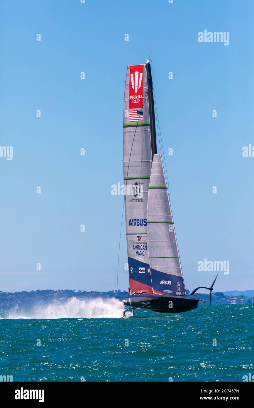 American Magic im Halbfinale des Prada Cups, 30. Januar 2021, Auckland Harbour, Auckland, Neuseeland Stockfoto